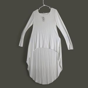 Express White Long Sleeve Asymmetrical Dress